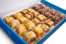 Load image into Gallery viewer, Bakluva 24 Piece Party Box - 3 Flavors - Honey Walnut, Nutella, Chocolate Covered
